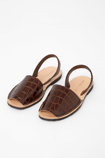 Pecan Croco Sandals