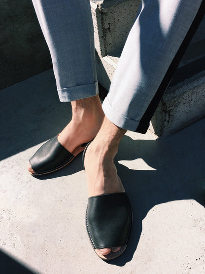 Jet  Black Sandals
